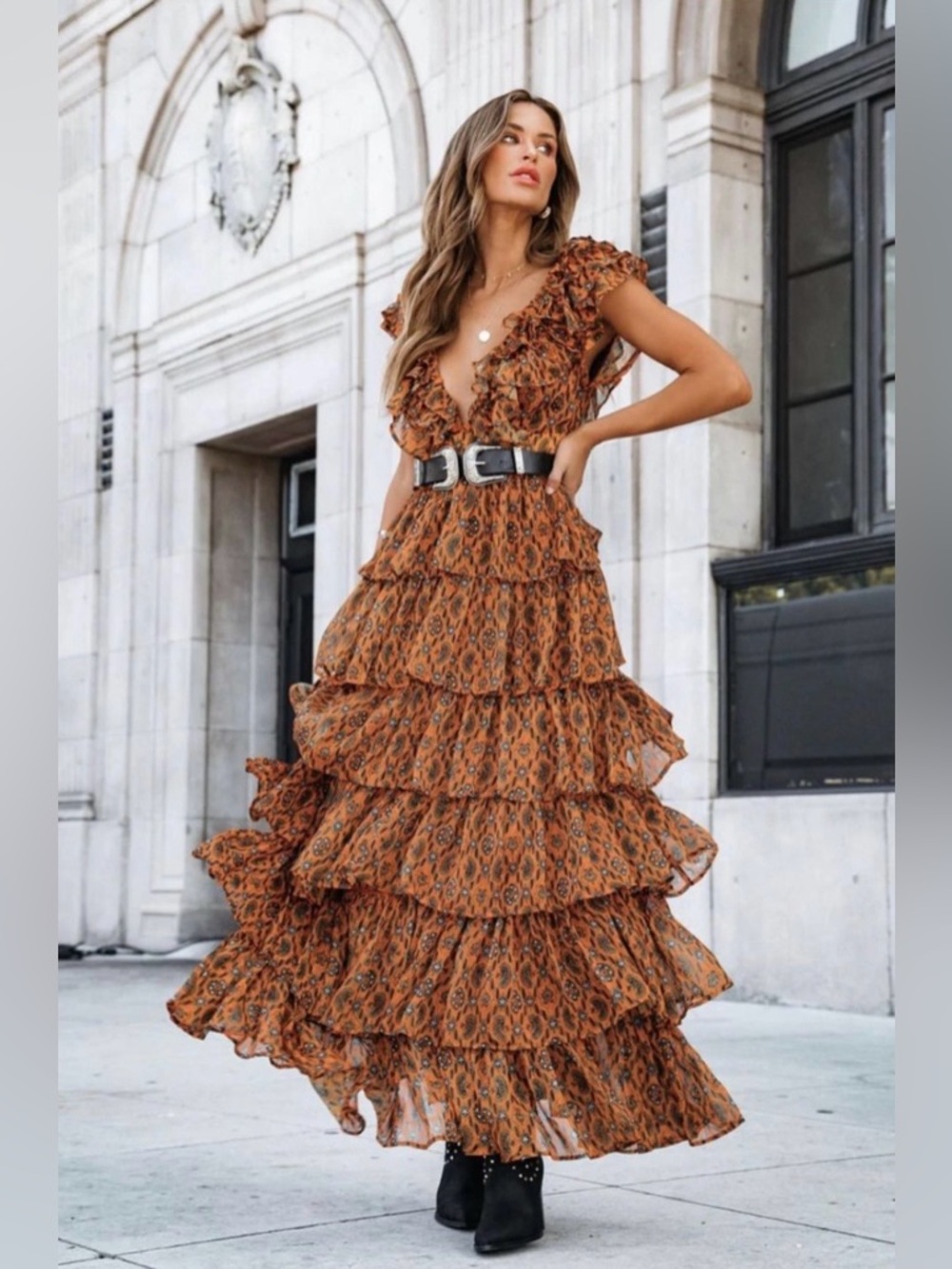 Vici Orange floral dress. Rare.